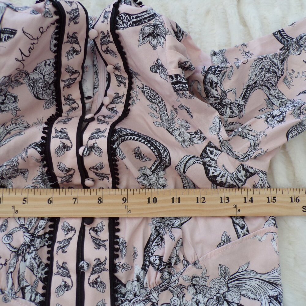 NWT Marchesa floral pink cotton midi dress 8 - Picture 7 of 13